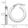 Black Bow Jewelry 3mm x 21mm (13/16 Inch) Polished 14k White Gold Square Tube Hoops - 4 of 4