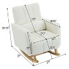 Kumasinova Modern Plush Teddy Accent Rocking Chair with Rubberwood Frame,Ultimate Comfort,Cream White Rocker Armchair for Living Room,300lbs Max - 3 of 4