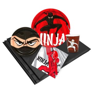 Ninja Warrior 24 Guest Red Party Pack, Size: 24 Guest Pk