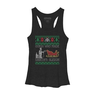 Women's Design By Humans Christmas Welder Welding Xmas Funny Welder Ugly Christmas Sweate By pahari Racerback Tank Top
