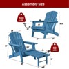 Adirondack Chair, Folding Wooden Outdoor Lounge Accent Chair, 300lb Weight Capacity - 4 of 4