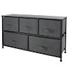 Simplify 5 Drawer Storage Chest Gray: Plastic Dresser Storage, Utility Cabinet, Universal Storage, 40 lb Capacity - 2 of 4