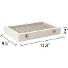 35-Grid Velvet Jewelry Tray with Clear Lid, Drawer Insert Organizer for Earrings & Rings, 13.8x9.5x2 Inches - 3 of 4