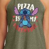 Women's - Lilo and Stitch - Pizza Is My Valentine Graphic High Neck Tank - 2 of 3