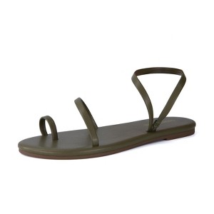 CUSHIONAIRE CHAI Women’s Strappy Sandals – Flat Sandals for Women, Comfortable Beach Sandals, Summer Slip-On Shoes, Casual Dressy Sandals - 1 of 4