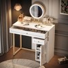 NicBex Vanity Desk with Mirror and Lights Dressing Table Set with HD Mirror, 4 Drawers, and Open Shelves for Small Space, Bedroom, Apartment - 2 of 4