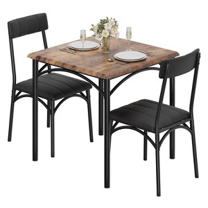Dining Table Set for 2 with Upholstered Chairs, Kitchen Table and Chairs for 2, 3 Piece Dining Room Table Set - 1 of 4