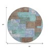 Brown Teal Blue And Ivory Geometric Washable Indoor Outdoor Area Rug - 3 of 4