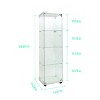 Syemin Decorative Storage Cabinets 4 Shelves Glass Display Cabinet, Display Storage Cabinet, Floor Standing Display Cage, White, 15.67"*13.58"*65.87" - 3 of 4