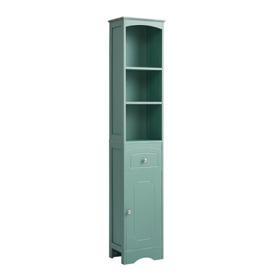 PDTEND Freestanding Bathroom Storage Cabinet with Drawer and Adjustable Shelf