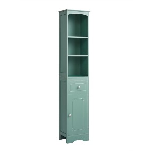 PDTEND Freestanding Bathroom Storage Cabinet with Drawer and Adjustable Shelf - 1 of 4