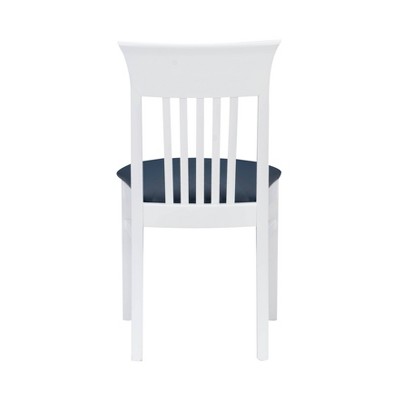 Coastal Cottage Charm White Faux Leather Dining Chairs, Set of 2