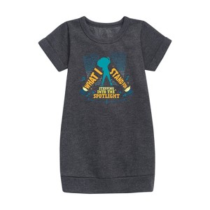 - Karma's World - Step Into The Spotlight Karma Graphic Short Sleeve Fleece Dress - 1 of 2