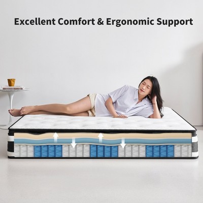 Vynxaria 12-Inch Queen Hybrid Mattress: Comfort Meets Support for Restful Sleep