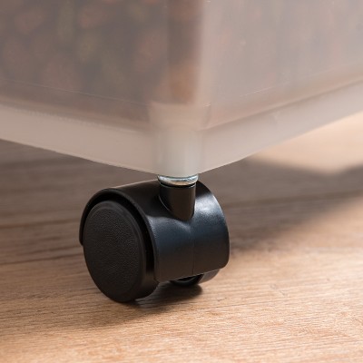 Translucent 33 Quart Airtight Pet Food Storage with Casters