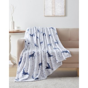 Kate Aurora Holiday Classics Christmas Snowflakes & Reindeer Oversized Ultra Plush Oversized Accent Throw Blanket - 50 In. W X 70 In. L - 1 of 1