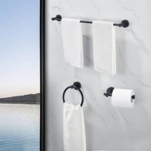 3-Piece Bathroom Towel Bar Hardware Set, Durable Space-Saving Aluminum - 1 of 4