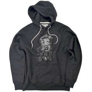 Betty Boop Fashion Roses Slim Fit Pullover Hoodie - 1 of 4