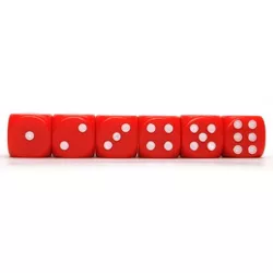 WE Games Opaque Red Dice - Set of 6