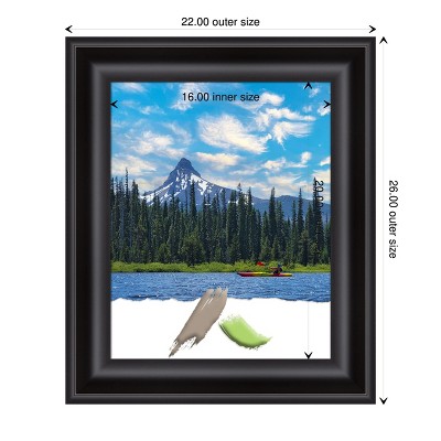 Grand Black Polystyrene 16x20 Wall Picture Frame