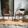 Emma and Oliver 2 Pack Rattan Indoor-Outdoor Restaurant Stack Chair with Curved Back - image 2 of 4