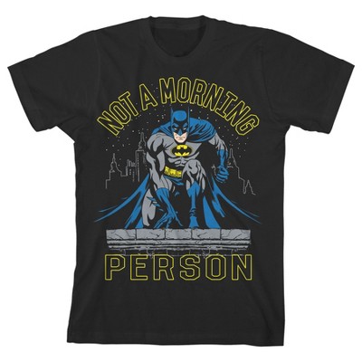 Batman Not A Morning Person Black T-shirt Toddler Boy To Youth Boy : Target