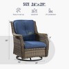 YARDSIGHT Outdoor Swivel Patio Chair with High Back – All-Weather PE Wicker Rattan Chair with Waterproof Cushion for Porch, Deck, Backyard & Balcony - 3 of 4