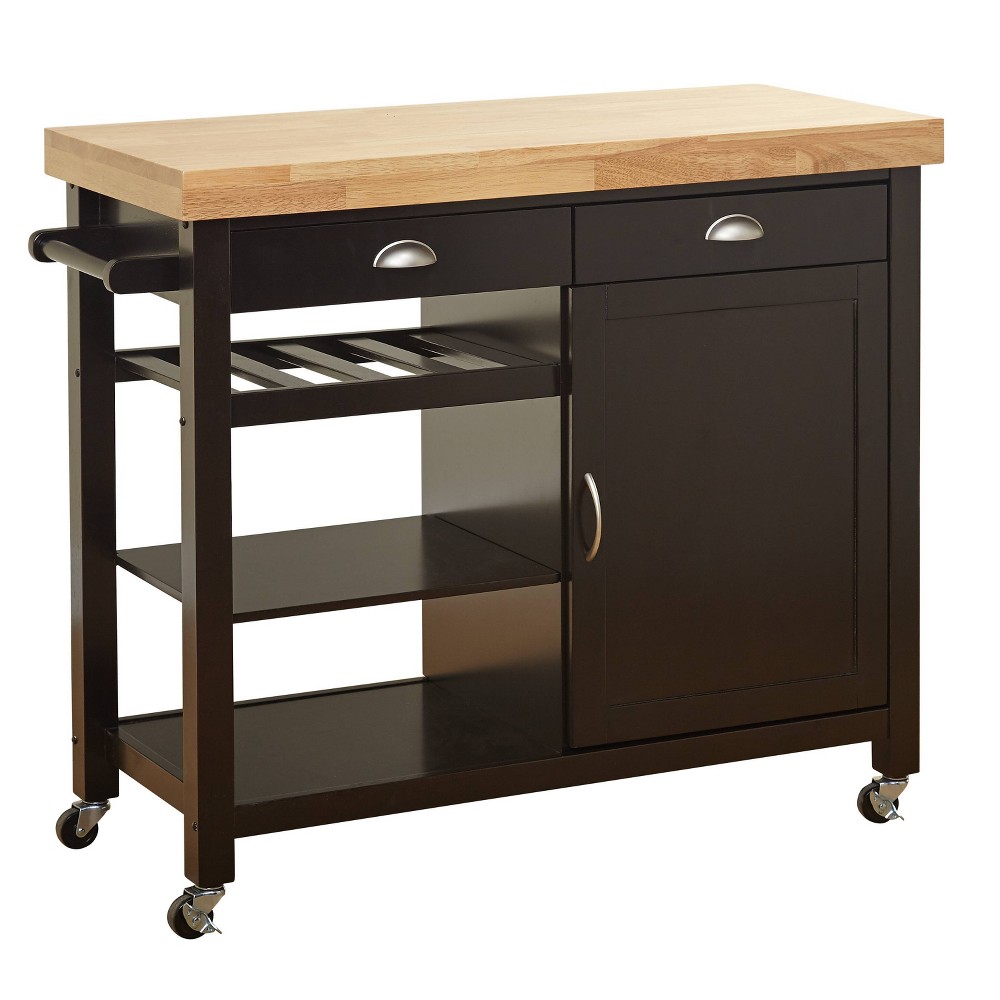 Photos - Other Furniture Martha Kitchen Cart Brown/Natural- Buylateral