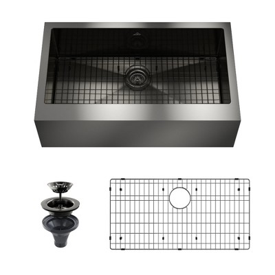 CASAINC 30" Stainless Steel Single Bowl Farmhouse Apron Kitchen Sink with Included Drain Rack & Drain Strainer