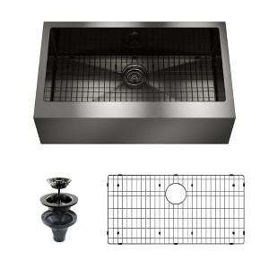 CASAINC 30" Stainless Steel Single Bowl Farmhouse Apron Kitchen Sink with Included Drain Rack & Drain Strainer - 1 of 4