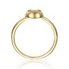 Guili Sterling Silver 14K Gold Plated Cubic Zirconia Pave Bezel Ring – A Stunning Blend of Sparkle and Sophistication, Perfect for Any Occasion - 2 of 3