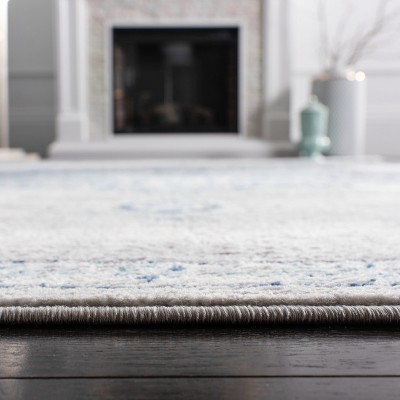 Elegant Gray 3' x 3' Square Hand-Knotted Synthetic Area Rug