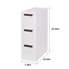 VECELO Narrow Bathroom Storage Cabinet, Mobile Plastic Slim Rolling Organizer Cart with Built-in 4 Wheels for Living Room or Bathroom, White - 3 of 4