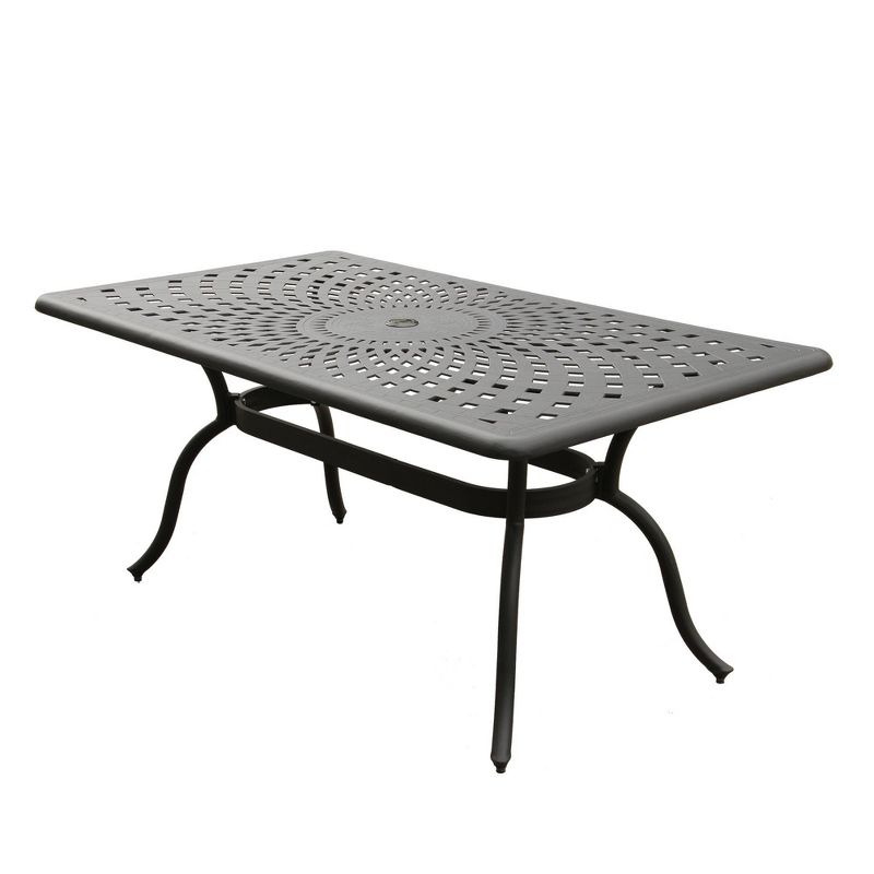 67&#34; Modern Mesh Aluminum Rectangle Patio Dining Table - Black - Oakland Living: UV-Resistant, Weatherproof, Indoor/Outdoor Use, Easy Maintenance, 1 of 7