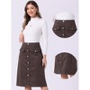 INSPIRE CHIC Women's High Waist Faux Suede Knee Length A-Line Skirts - 2 of 4