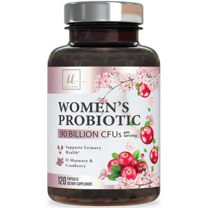Probiotics for Women 90 Billion CFU, pH Balance Feminine Vaginal Odor, 16 Probiotic Strains with Prebiotics, Cranberry - 120 Capsules By Hello Lovely! - 1 of 4