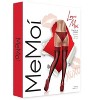 Memoi Women's Ooh La La Corset Backseam Opaque Thigh High Black-Red S-M - 3 of 4