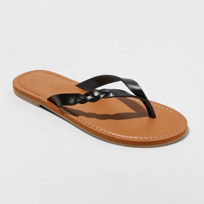 Women's Bobbie Braided Flip Flop Sandals - Universal Thread™ Black 5