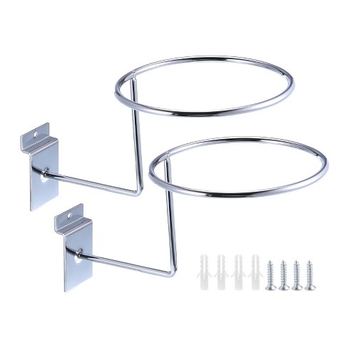 Unique Bargains Metal Rust-proof Wall Mount Space-saving Helmet Cap Jacket Holder Silver Tone 2 Pcs - image 1 of 3