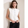 INSPIRE CHIC Women's Sweater Sleeveless Crew Neck Button Down Crochet Chunky Knit Vest - 3 of 4