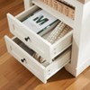 Gulches Farmhouse Rustic Nightstand with 2 Drawers & Open Compartment,Metal Slides Handles, Antique White Side Table for Bedroom Living Room - 2 of 4