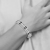 Black Bow Jewelry Men's Stainless Steel and Blue Ceramic Link Bracelet, 8.75 Inch - 4 of 4