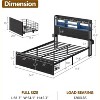 Furnulem Full Size Bed Frame with Wood Headboard Metal Platform Bed Frame Full Size with 2 Storage Drawers and Shelf LED Light No Box Spring Needed - 3 of 4
