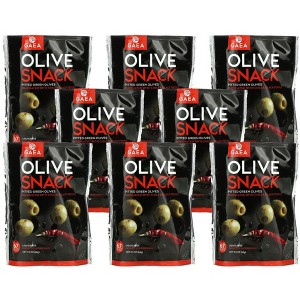 Gaea Chili Pitted Green Olives Snack - Case of 8/2.3 oz - 1 of 4