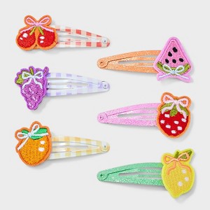 Girls' 6pk Fruit Clips - Cat & Jack™ - 1 of 3