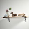 VEVOR Shelf Bracket Foldable, 24” L 2 Pcs , Heavy Duty Floating Shelf Brackets, Brackets for Shelves, 5mm Thick Matte Black L Shelf Bracket, Black - 2 of 4