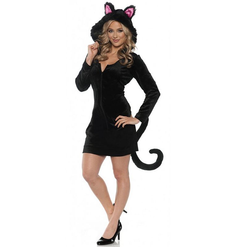 Underwraps Black Cat Mini Dress Women's Costume, 1 of 2