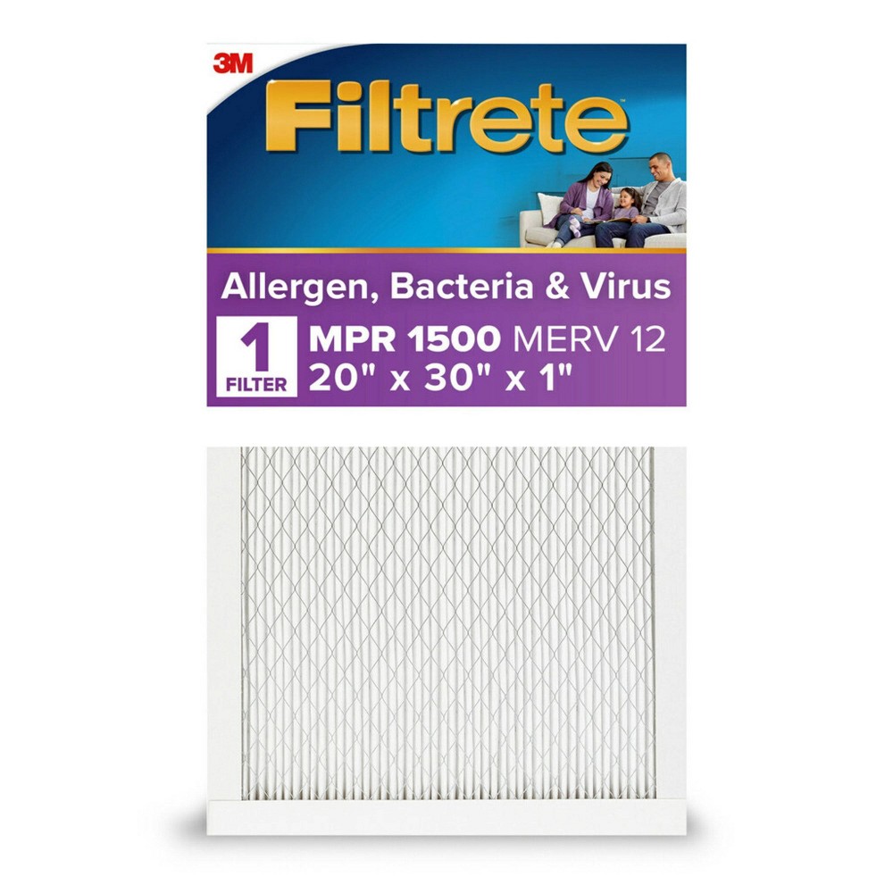 Filtrete Ultra Allergen 20x30x1 Air Filter: MERV 12 Electrostatic Furnace & AC Filter, Captures Viruses, Dust, Pet Dander