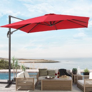 Sonkuki Outdoor 9x9 FT 240gsm Solution-Dyed Patio Cantilever Umbrella With Canopy - 1 of 4