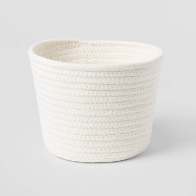 13 Decorative Coiled Rope Square Base Tapered Basket Small White -  Brightroom™